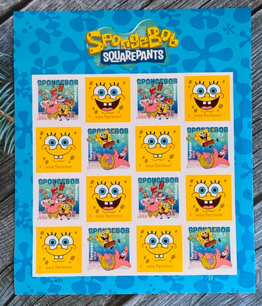 USA Forever SpongeBob Sheet of 16 Stamps