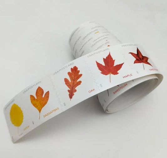 USA Forever Vibrant Leaves Coil of 100 Postcard Stamps